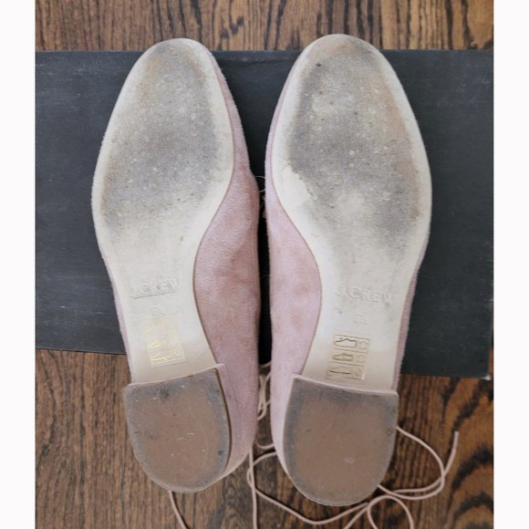 J. Crew Nude Suede Lace-up Flats (Size 6.5) - Picture 4 of 7